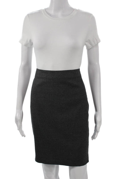 Ted Baker Womens Dark Gray Straight Pencil Skirt Virgin Wool Size 2