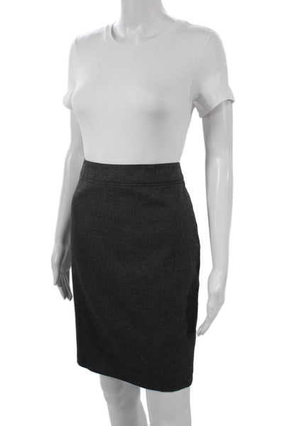 Ted Baker Womens Dark Gray Straight Pencil Skirt Virgin Wool Size 2