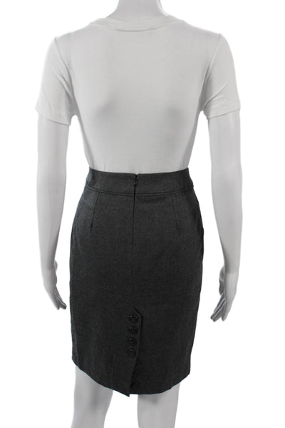 Ted Baker Womens Dark Gray Straight Pencil Skirt Virgin Wool Size 2