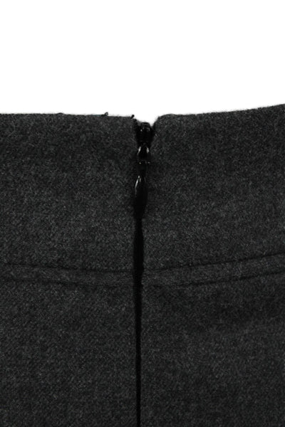 Ted Baker Womens Dark Gray Straight Pencil Skirt Virgin Wool Size 2