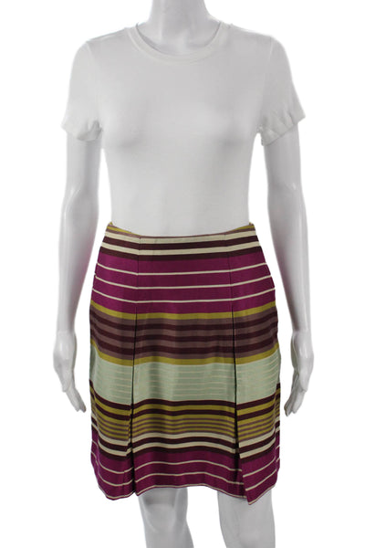 J. Mclaughlin Women A-Line Striped Skirt Brown Size 0