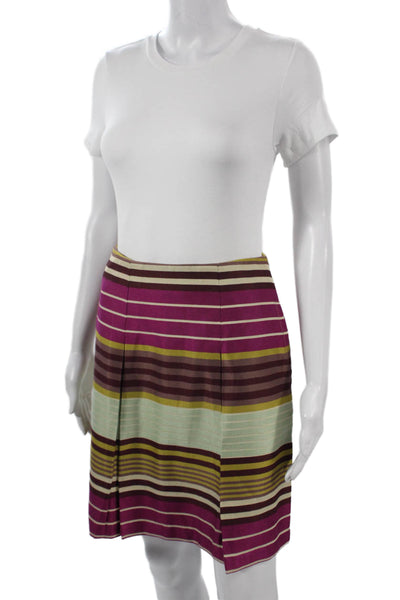 J. Mclaughlin Women A-Line Striped Skirt Brown Size 0