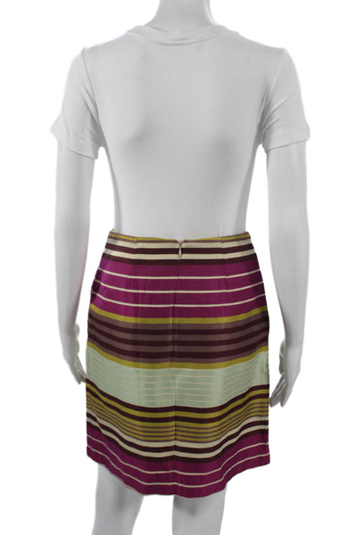 J. Mclaughlin Women A-Line Striped Skirt Brown Size 0