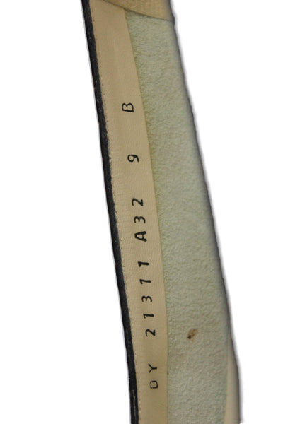 Salvatore Ferragamo Women's Square Toe Embellish Leather Pumps Shoes Size 9