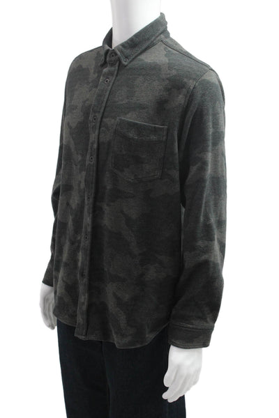 Rails Mens Camouflage Print Collared Casual Button-Down Shirt Green Size L