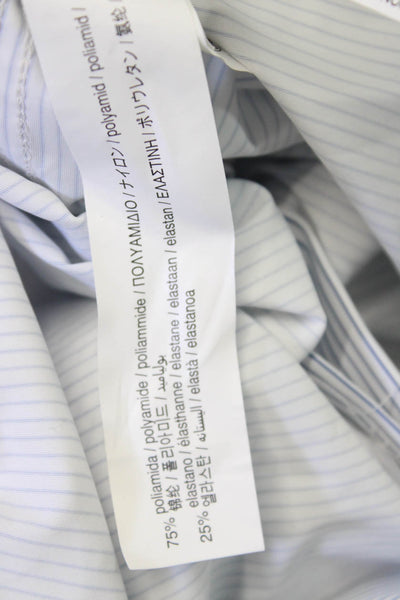 Zara Mens Striped Collared Long Sleeve Button-Down Shirt White Size L