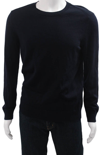 Banana Republic Mens Pullover Sweater Black Merino Crew Neck Size M