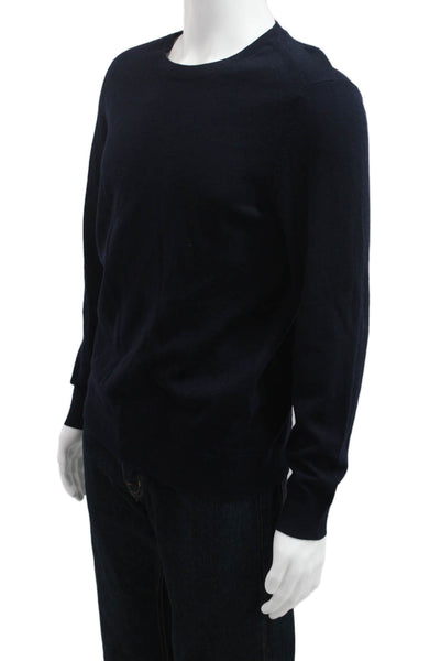 Banana Republic Mens Pullover Sweater Black Merino Crew Neck Size M