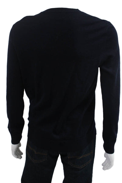 Banana Republic Mens Pullover Sweater Black Merino Crew Neck Size M