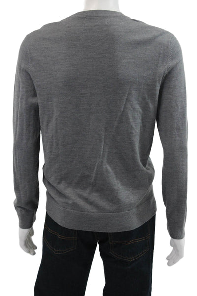 Banana Republic Mens Pullover Sweater Gray Merino Wool Crew Neck Size M