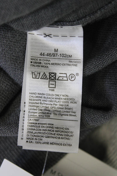 Banana Republic Mens Pullover Sweater Gray Merino Wool Crew Neck Size M