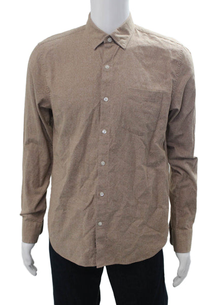 Bonobos Mens Slim Fit Button Down Shirt Brown Cotton Size Medium