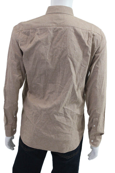 Bonobos Mens Slim Fit Button Down Shirt Brown Cotton Size Medium