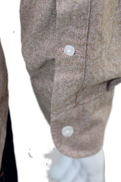 Bonobos Mens Slim Fit Button Down Shirt Brown Cotton Size Medium