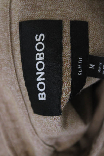 Bonobos Mens Slim Fit Button Down Shirt Brown Cotton Size Medium
