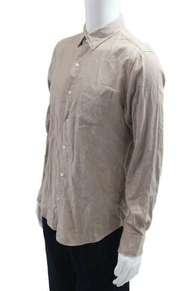 Bonobos Mens Slim Fit Button Down Shirt Beige Cotton Size Medium