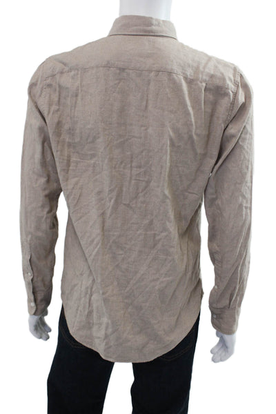 Bonobos Mens Slim Fit Button Down Shirt Beige Cotton Size Medium