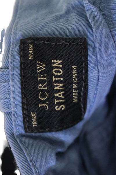 J Crew Mens Chino Shorts Blue Cotton Solid Button Size 33