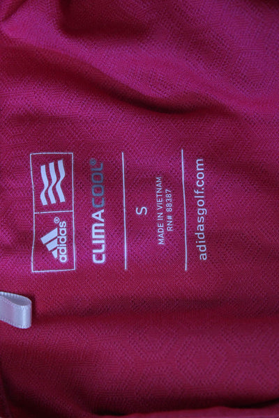 Adidas Women Sleeveless Pink Mock Neck Polo Polyester Top Size S
