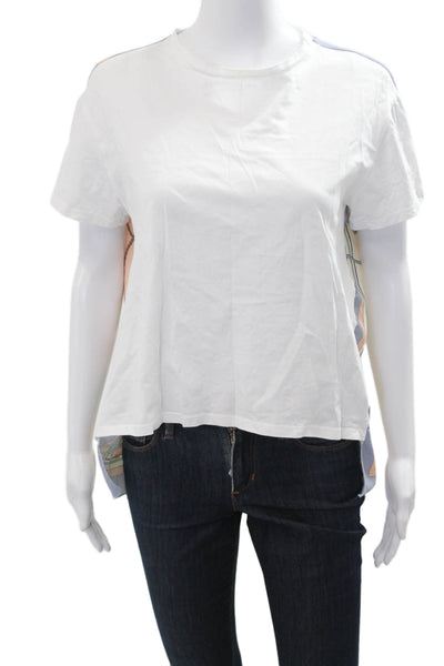 Zara Women Basic Crew Neck Short Sleeve T-Shirt White Polyester Blend Size S