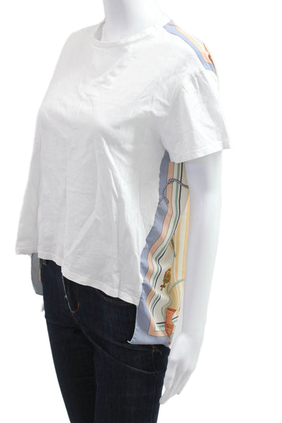Zara Women Basic Crew Neck Short Sleeve T-Shirt White Polyester Blend Size S
