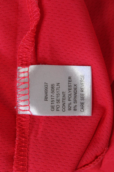 Tail Womens Red Mock Neck Sleeveless Polo Zip Polyester Spandex Top Size S