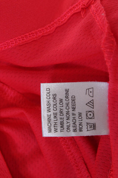 Tail Womens Red Mock Neck Sleeveless Polo Zip Polyester Spandex Top Size S