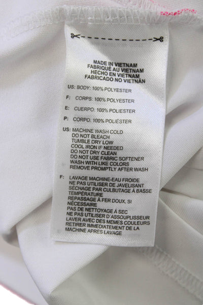 Adidas Women White Sleeveless Polo Collared Button Front Size S