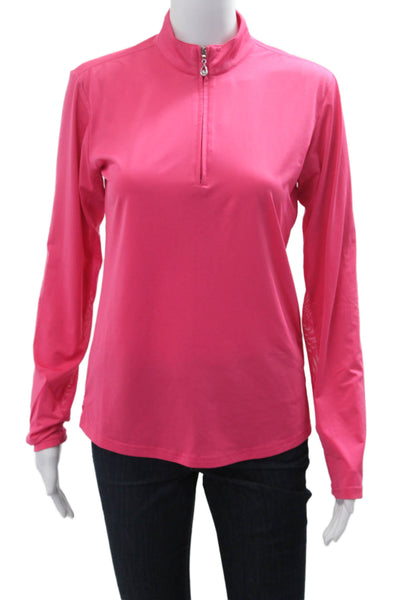 San Soleil Womens Basic Pink Mock Neck Long Sleeve Top Size S