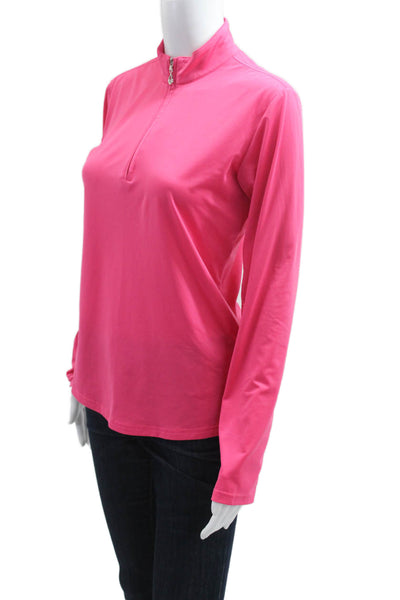 San Soleil Womens Basic Pink Mock Neck Long Sleeve Top Size S