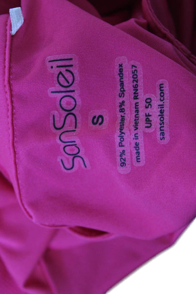 San Soleil Womens Basic Pink Mock Neck Long Sleeve Top Size S