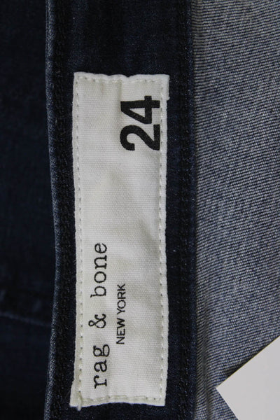 Rag & Bone Women Ankle Skinny Jeans Dark Blue High Rise Button Size 24