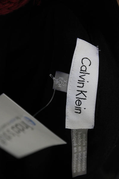 Calvin Klein Womens Basic Black Cotton Cashmere Long Sleeve Blouse Size XS