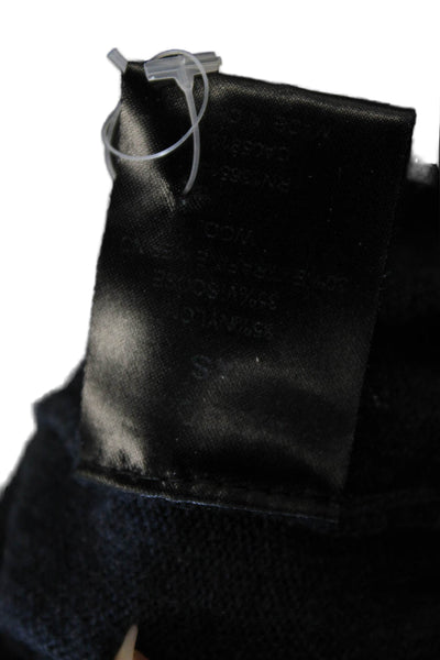 One Grey Day Women Black Wool Cashmere Crew Neck Button Pullover Size XS