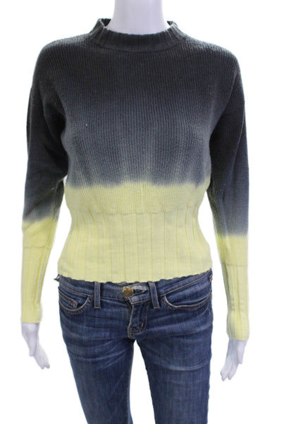 Whisper By Brodie Women Dark Gray Crew Neck Button Pullover Long Sleeve Size XS