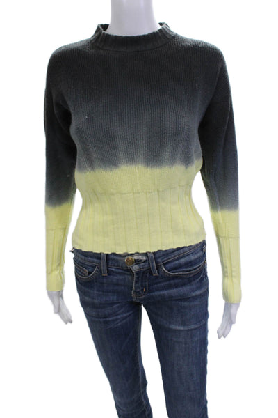 Whisper By Brodie Women Dark Gray Crew Neck Button Pullover Long Sleeve Size XS