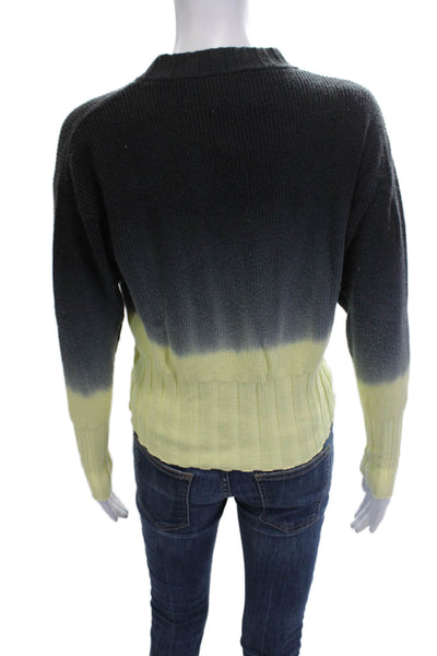 Whisper By Brodie Women Dark Gray Crew Neck Button Pullover Long Sleeve Size XS