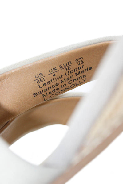 Franco Sarto Womens Suede Ankle Strap Buckled Platform Sandals Beige Size 6
