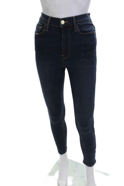 Frame Womens Ankle Skinny Jeans Dark Blue Mid Rise Size 26
