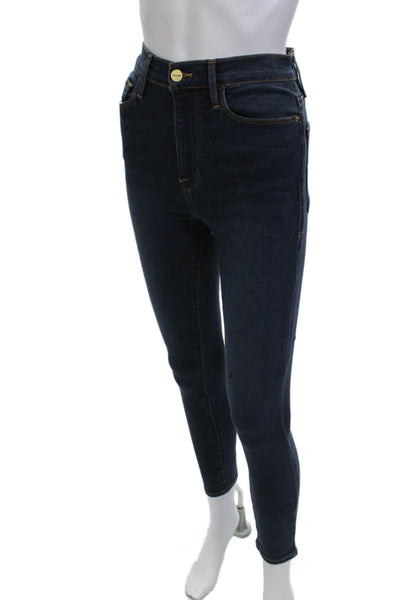 Frame Womens Ankle Skinny Jeans Dark Blue Mid Rise Size 26