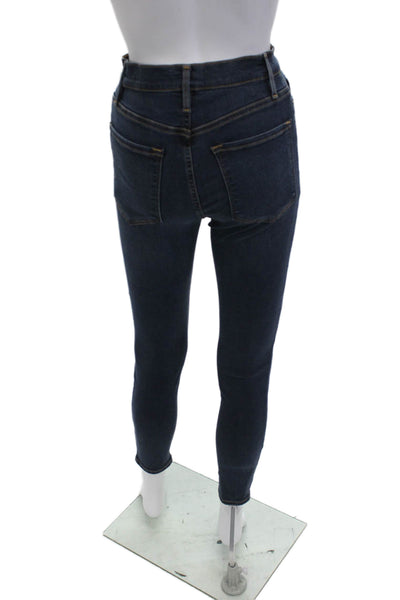 Frame Womens Ankle Skinny Jeans Dark Blue Mid Rise Size 26