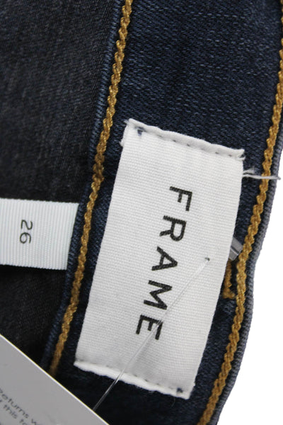 Frame Womens Ankle Skinny Jeans Dark Blue Mid Rise Size 26