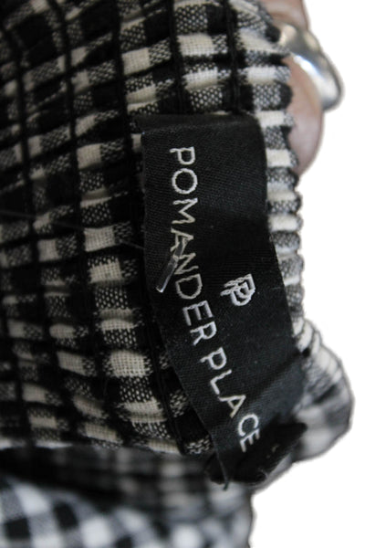 Pomander Place Womens A-Line Mini Dress Black Check Square Neck Size S