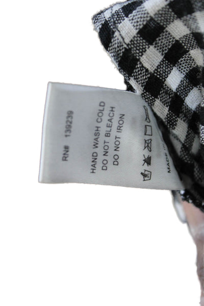 Pomander Place Womens A-Line Mini Dress Black Check Square Neck Size S