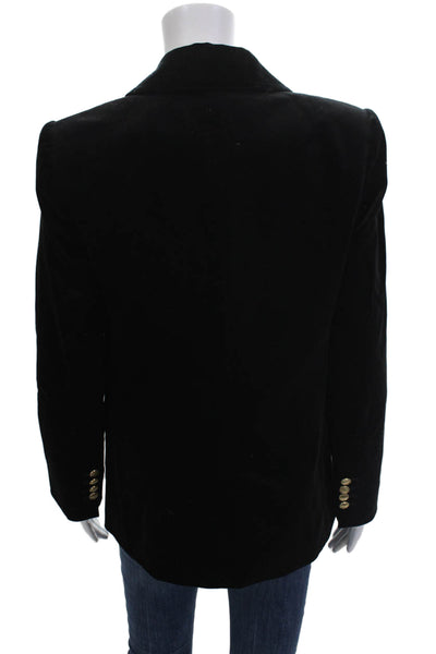 Tuckernuck Womens Black Wool Blend Blazer Collared Button Long Sleeve Size S