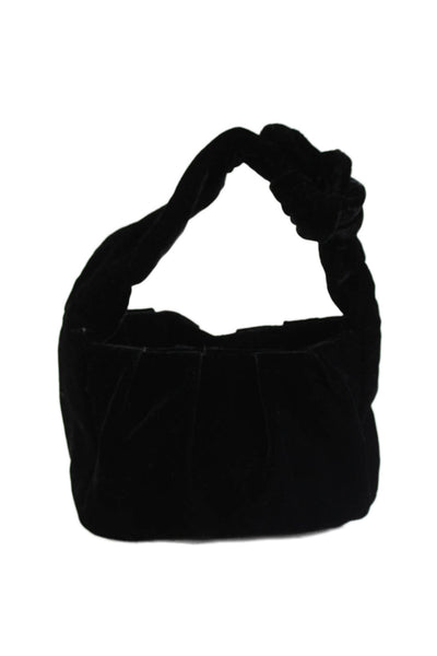 J Crew Womens Small Snap Closure Top Handle Handbag Black