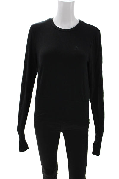 PE Nation Womens Black Viscose Basic Long Sleeve Crew Neck T-Shirt Size XL