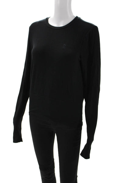PE Nation Womens Black Viscose Basic Long Sleeve Crew Neck T-Shirt Size XL