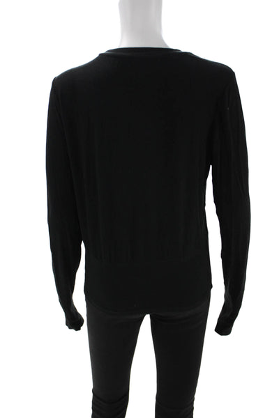PE Nation Womens Black Viscose Basic Long Sleeve Crew Neck T-Shirt Size XL