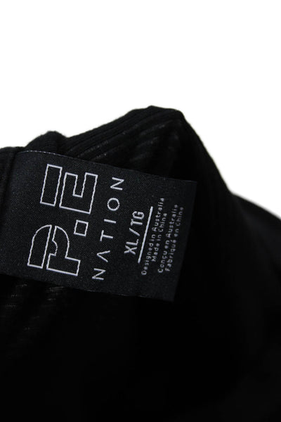 PE Nation Womens Black Viscose Basic Long Sleeve Crew Neck T-Shirt Size XL